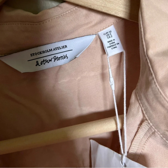 & Other Stories • Tan Cupro Henley Shirtdress - Picture 7 of 12